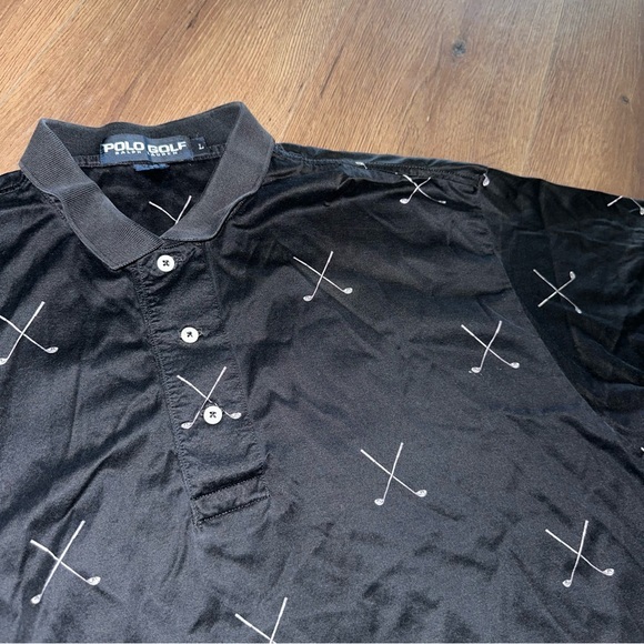 Ralph Lauren Other - Ralph Lauren Polo Golf Mens Black and White Graphic Large Short Sleeve Polo